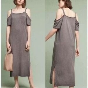 Anthropologie Cloth & Stone Juliette Cotton & Modal Cold Shoulder Midi Dress